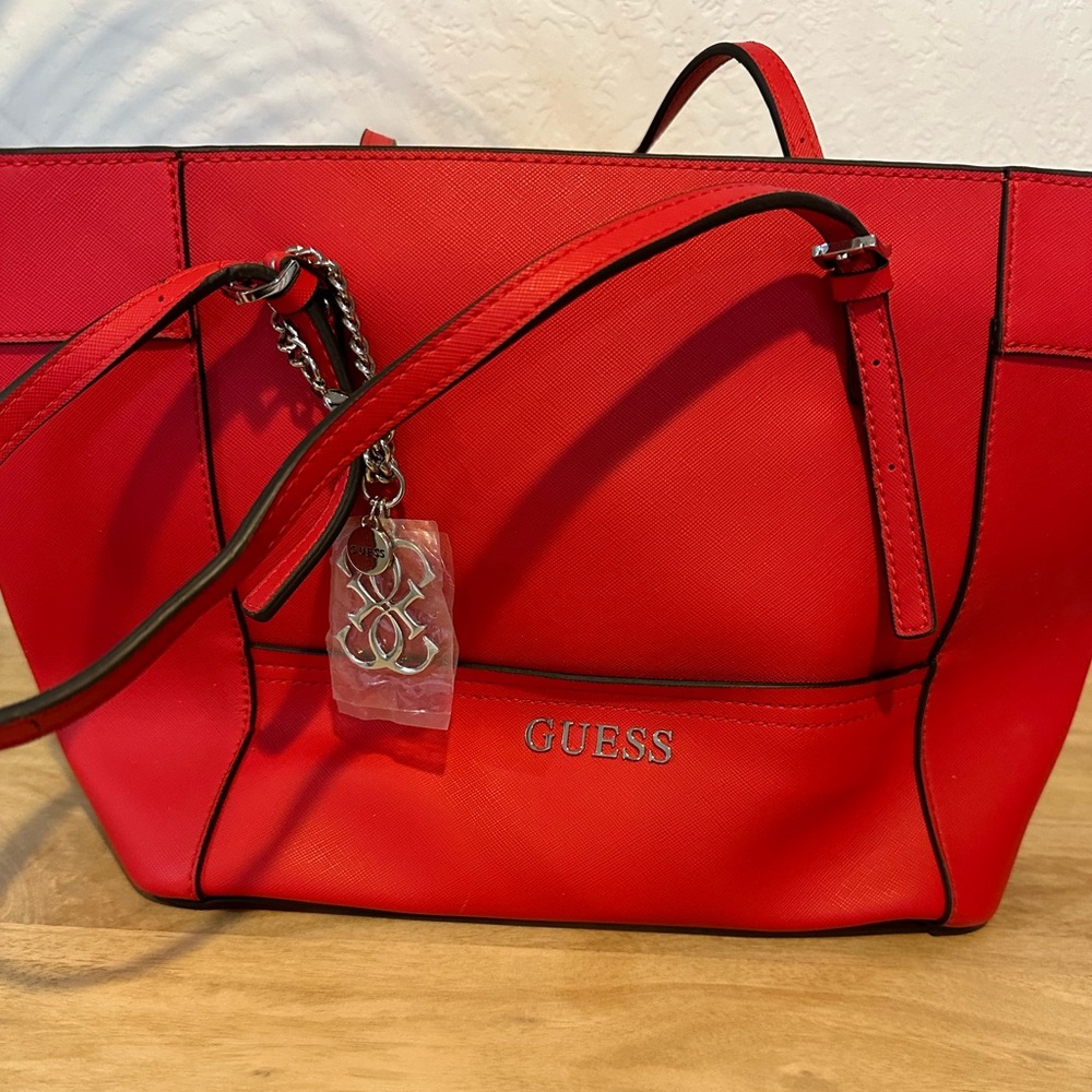 Guess Red Tote Bag